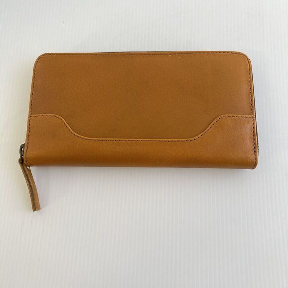 Montana Hudson Zip Around Leather Brown Wallet Coin Zip Credit Card Slots Large - Picture 7 of 12